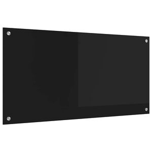 vidaXL Kuchynský backsplash Čierna 100 x 50 cm tvrdené sklo