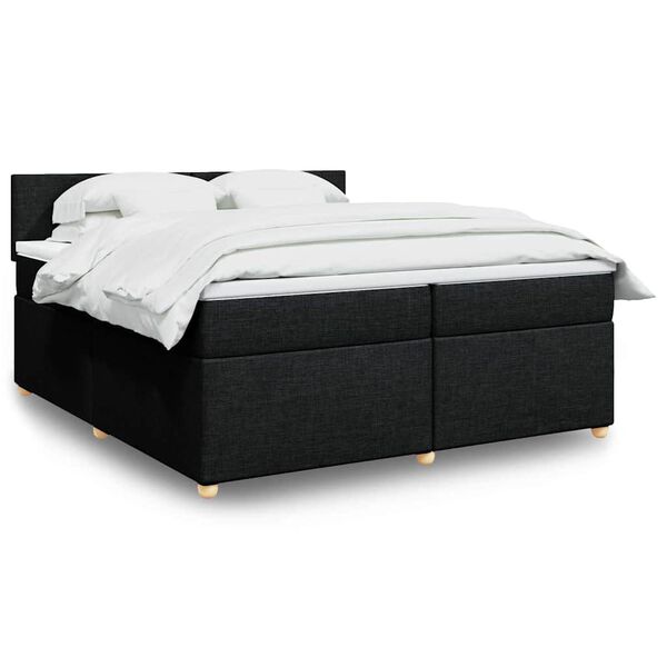 vidaXL Boxspring posteľ s matracom čierna 200x200 cm l&aacute;tka