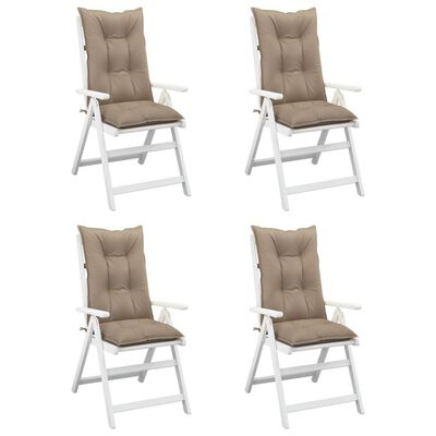 vidaXL Podložky na záhradné stoličky 4 ks, sivohnedé 120x50x7 cm