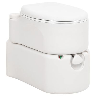 vidaXL Integrované kempingové WC biele 24+17 l HDPE a smalt