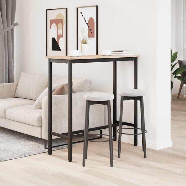 vidaXL st&ocirc;l Pr&iacute;rodn&aacute; 100 x 40 x 101 cm Inžinierske drevo a oceľ