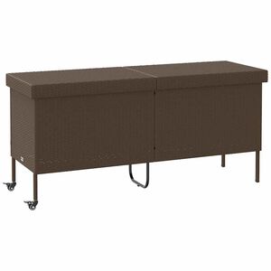 vidaXL Z&aacute;hradn&yacute; &uacute;ložn&yacute; box s kolieskami Hned&yacute; 160x55x75 cm Poly Rattan