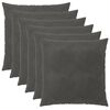 vidaXL Poťah na podložku 6 pcs HEERLEN Tmavosiv&aacute; 65 x 65 cm Zamat