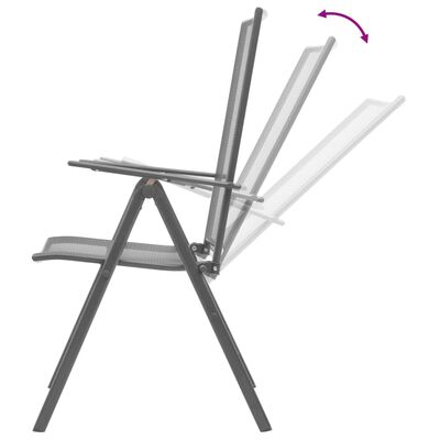 vidaXL 3-dielna bistro súprava, skladacie stoličky, oceľ, antracitová