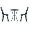 vidaXL Záhradný bistro set 3 pcs Zelená Hliník