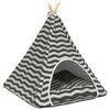vidaXL Ps&iacute; teepee s vank&uacute;&scaron;om Biela a &scaron;ed&aacute; 60 x 60 x 70 cm Polyester