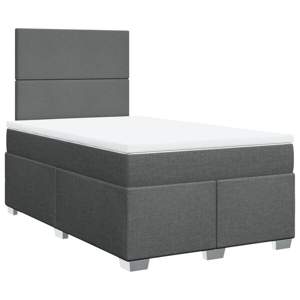 vidaXL Boxspring posteľ s matracom, tmavosivá 120x190 cm, látka