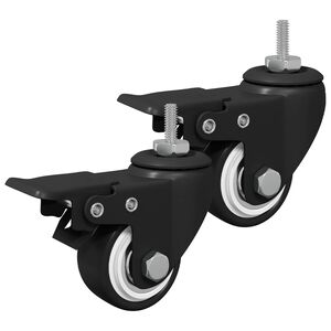 vidaXL Kolieska 2 pcs Čierna M6 x 37 mm Železo a nylon