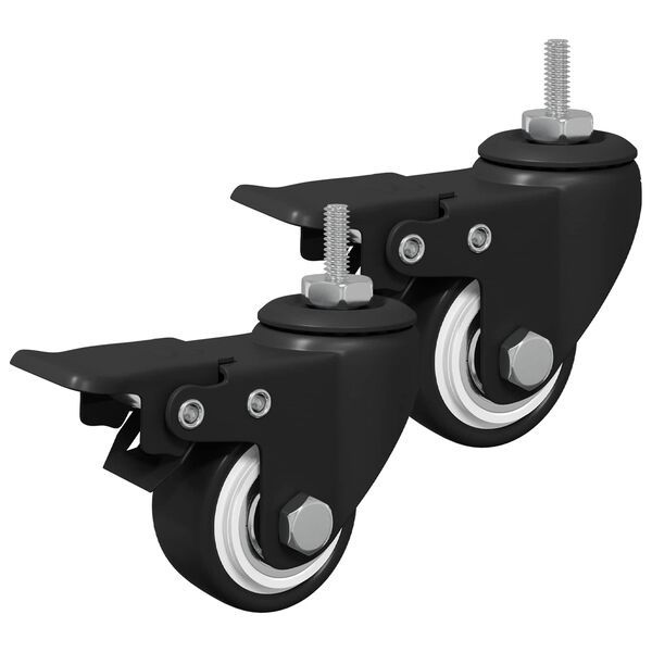 vidaXL Kolieska 2 pcs Čierna M6 x 37 mm Železo a nylon