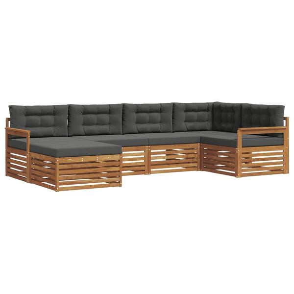 vidaXL Z&aacute;hradn&aacute; s&uacute;prava gaučov s vank&uacute;&scaron;om 6 pcs Pr&iacute;rodn&aacute; a antracitov&aacute;