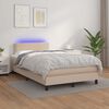 vidaXL Boxspring posteľ+matrac a LED, kapuč&iacute;nov&aacute; 120x190cm, umel&aacute; koža