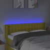 vidaXL Čelo postele s LED zelen&eacute; 147x16x78/88 cm l&aacute;tka