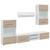 vidaXL 5-dielne TV skrinky s LED osvetlen&iacute;m, dub sonoma, intenz&iacute;vne drevo