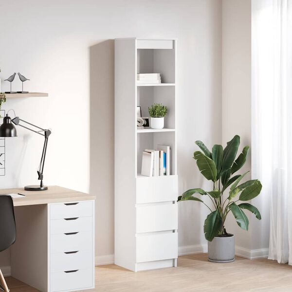 vidaXL Highboard White 37,5x35x180 cm Konštruktérske drevo
