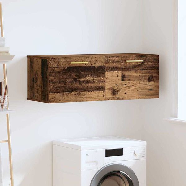 vidaXL Nástenná skrinka Nástenný Staré drevo 100 x 36.5 x 35 cm