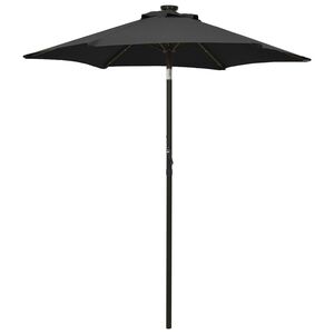 vidaXL Z&aacute;hradn&yacute; slnečn&iacute;k s LED, čierny 200x211 cm, hlin&iacute;k