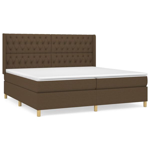 vidaXL Boxspring posteľ s matracom tmavohned&aacute; 200x200 cm l&aacute;tka