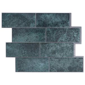 vidaXL Subway dlažba 10 pcs Modrozelen&aacute; 29 x 21 cm Polyuret&aacute;n a PET