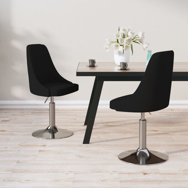 vidaXL Otočn&eacute; jed&aacute;lensk&eacute; stoličky 2 ks čierne l&aacute;tkov&eacute;
