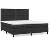 vidaXL Boxspring posteľ s matracom čierna 180x200 cm umel&aacute; koža
