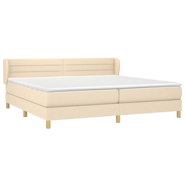 vidaXL Boxspring posteľ s matracom kr&eacute;mov&aacute; 200x200 cm l&aacute;tka