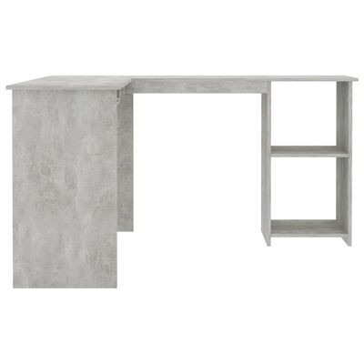 vidaXL Rohový stôl v tvare L, betónovo sivý 120x140x75cm, drevotrieska