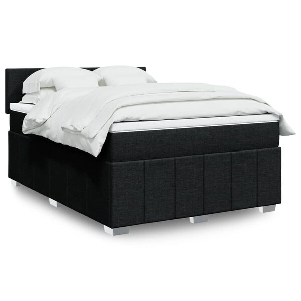 vidaXL Boxspring posteľ s matracom čierny 140x190 cm l&aacute;tka