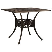 vidaXL Záhradný stôl bronzový 90x90x73 cm liaty hliník