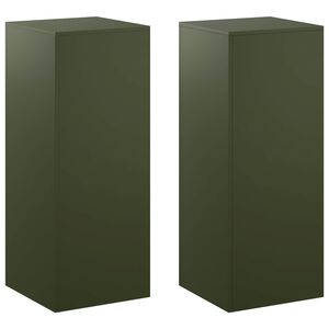 vidaXL Stojan na rastliny 2 pcs Olivovo zelen&aacute; 40 x 40 x 100 cm Oceľ