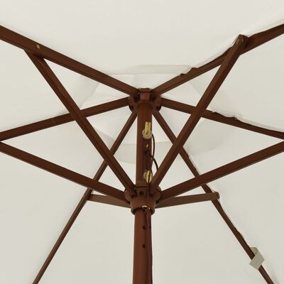 vidaXL Záhradný slnečník s drevenou tyčou pieskový 196x231 cm