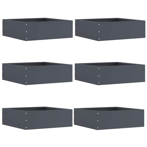 vidaXL Obrubn&iacute;k tr&aacute;vnika 6 pcs Antracit 40 x 40 x 13 cm Oceľ