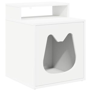 vidaXL Mačka Dom Biela 42,5 x 40 x 53,5 cm Kompozitn&eacute; drevo