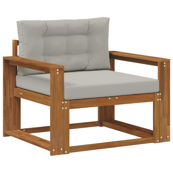 vidaXL Z&aacute;hradn&aacute; stredn&aacute; sedačka Pevn&eacute; ak&aacute;ciov&eacute; drevo Pr&iacute;rodn&aacute;