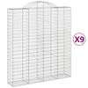 vidaXL Obl&uacute;kov&eacute; gabi&oacute;nov&eacute; ko&scaron;e 9ks 200x50x220/240cm pozinkovan&eacute; železo
