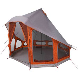 vidaXL Tipi stan so strechou &Scaron;ed&aacute; a oranžov&aacute; 404 x 370 x 270 cm taft