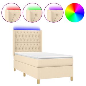 vidaXL Posteľ boxsping s matracom a LED kr&eacute;mov&aacute; 90x190 cm l&aacute;tka