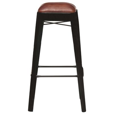 vidaXL Barové stoličky 4 ks, čierne, pravá koža
