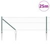 vidaXL Stĺp na plot. Zelená 25 x 0,6 m (36 mm sieť) Ocel a PVC