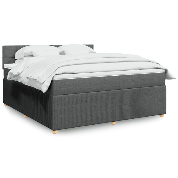 vidaXL Boxspring posteľ s matracom tmavosiv&aacute; 180x200 cm l&aacute;tka