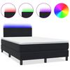 vidaXL Posteľn&yacute; r&aacute;m boxspring s matracom a LED čierny 120x210 cm zamat