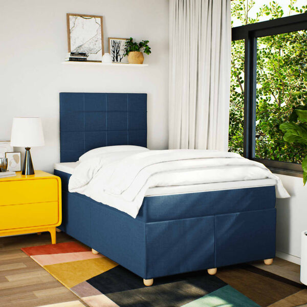 vidaXL Boxspring posteľ s matracom modr&aacute; 120x190 cm l&aacute;tka