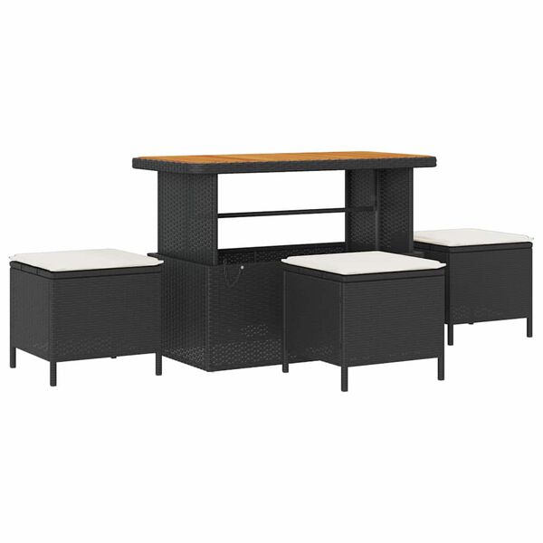 vidaXL S&uacute;prava z&aacute;hradn&yacute;ch pohoviek s vank&uacute;&scaron;om 14 pcs Čierna Poly ratan