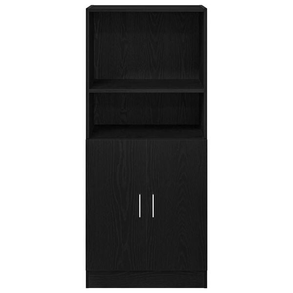 vidaXL Kuchynsk&aacute; skrinka čierna 57x41,5x131,5 cm kompozitn&eacute; drevo