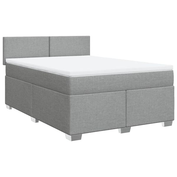 vidaXL Boxspring posteľ s matracom bledosiv&yacute; 140x190 cm l&aacute;tka
