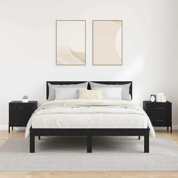 vidaXL Nočn&yacute; stol&iacute;k so z&aacute;suvkou 2 pcs Čierny dub 40 x 35 x 47,5 cm