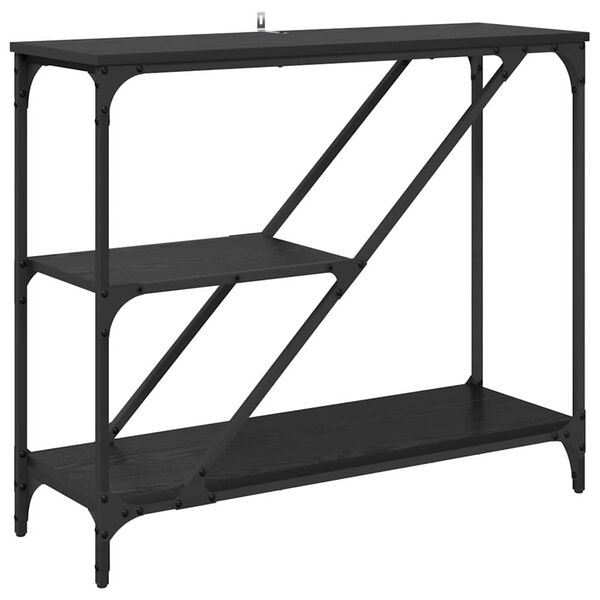 vidaXL Konzolov&yacute; st&ocirc;l Čierny dub 88,5 x 30 x 75 cm Kompozitn&eacute; drevo