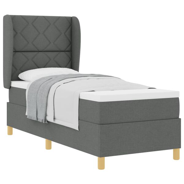 vidaXL Boxspring posteľ s matracom tmavo&scaron;ed&aacute; 90x190 cm Tmavo &scaron;ed&aacute;