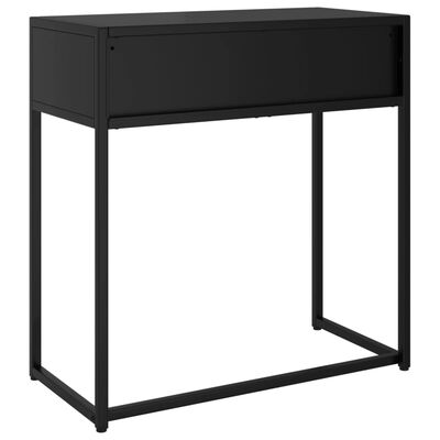 vidaXL Konzolový stolík čierny 72x35x75 cm oceľ