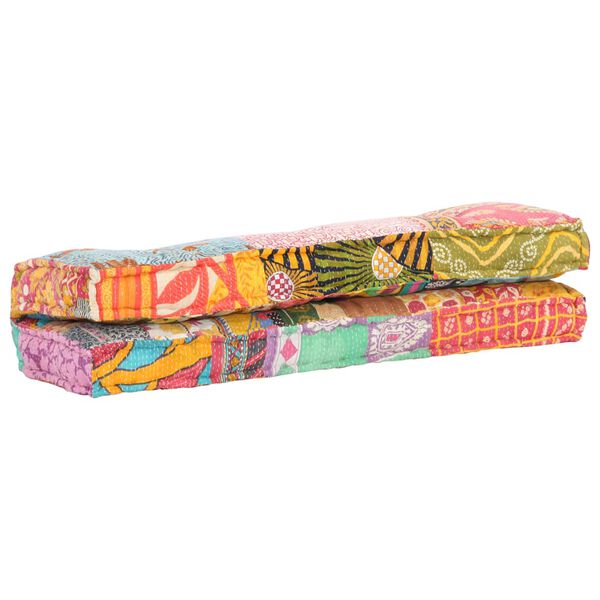 vidaXL Podložka na paletovú sedačku, farebná, látka, patchwork
