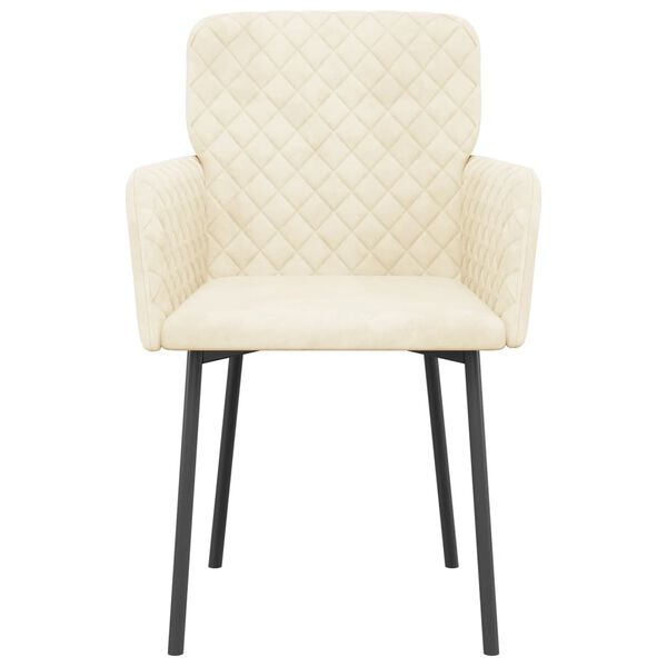 vidaXL Jedálenské stoličky 2 ks krémové zamatové